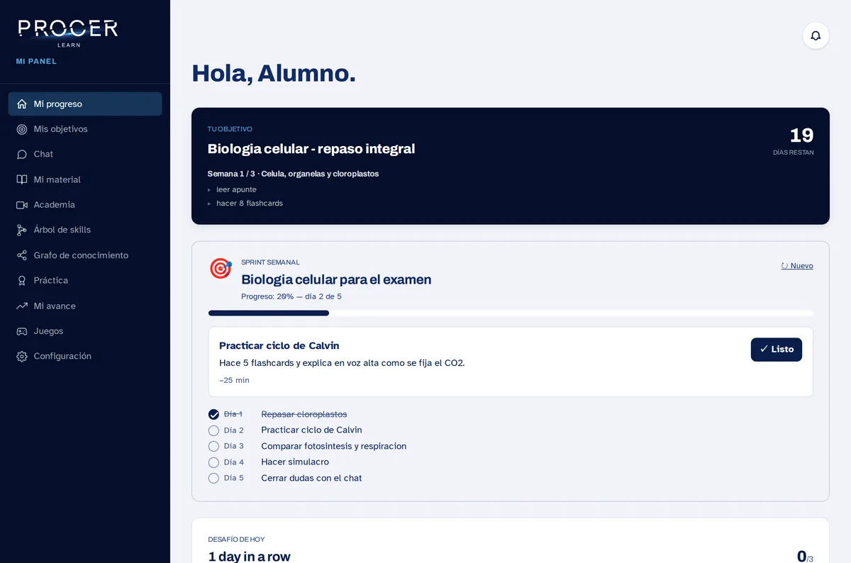 Panel de PROCER Learn